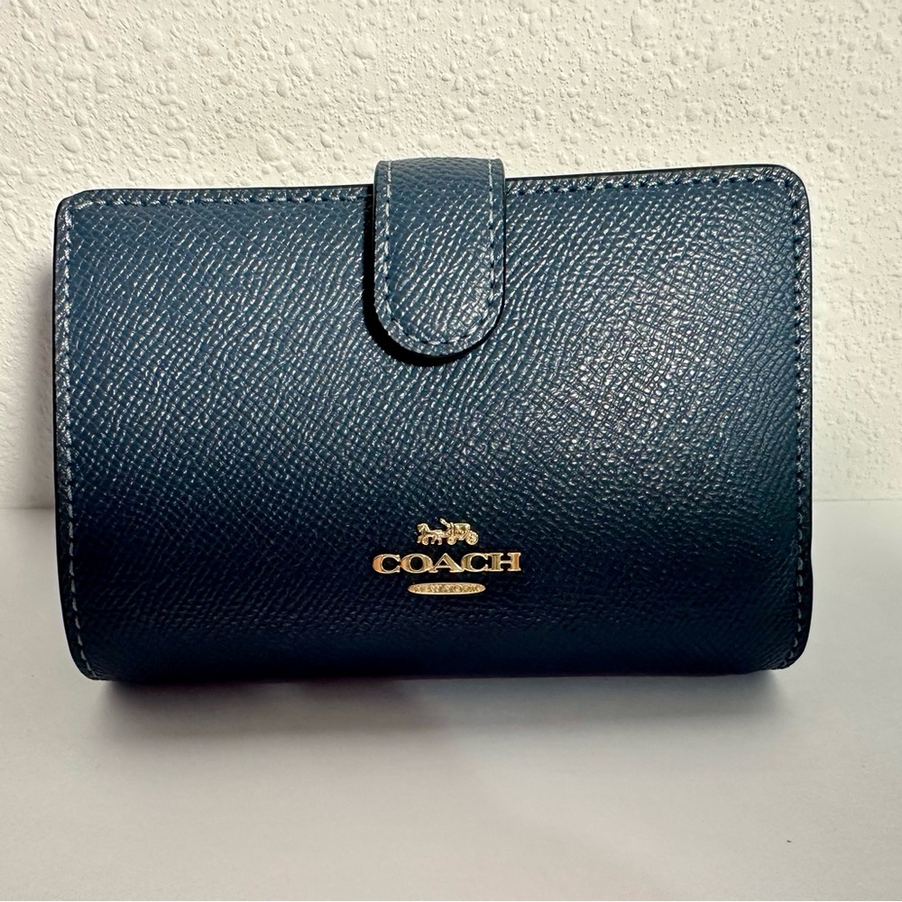 COACH Outlet: Coach Blue Embossed Leather Wallet